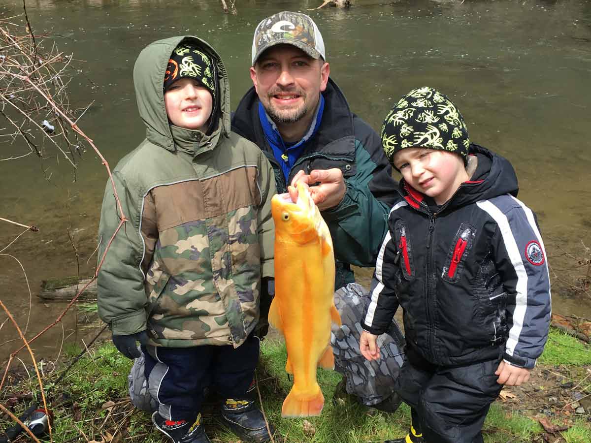 Mentored youth trout fishing is a family affair.